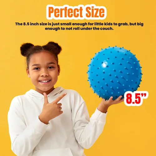 Miniatura 5 de New Bounce Knobby - Juego de 4 bolas inflables sensoriales con bomba de 8.5 pulgadas para niños, juguetes texturizados para niños, terapia