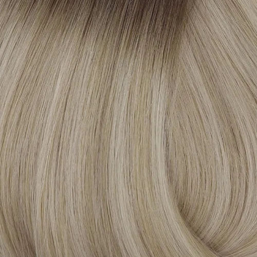 Miniatura 9 de Full Shine - Extensiones de cabello con clip ombré de 12 pulgadas, de castaño oscuro a rubio platinado, cabello humano real con trama de PU, 8 piezas