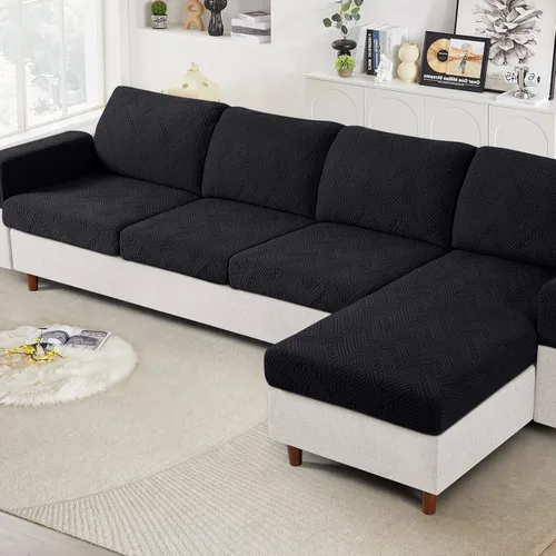 Ruaozz Fundas de cojín para sofá seccional, fundas de cojín elásticas para sofá seccional, fundas de sofá lavables para muebles suaves en forma de