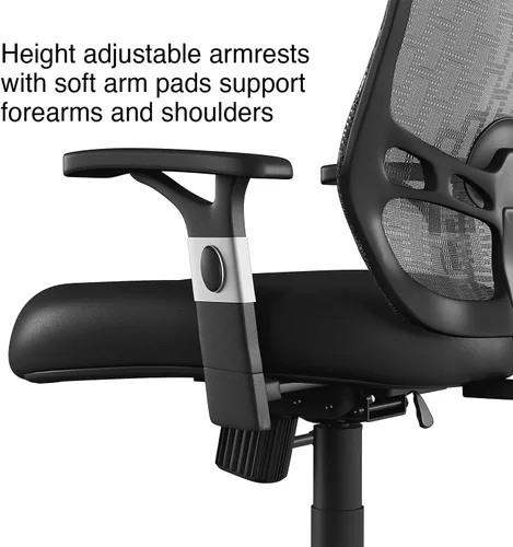 Miniatura 3 de STAPLES Silla de trabajo ergonómica, malla, negro, paquete de 2
