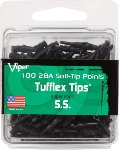 Miniatura 7 de Viper Dart accesorio suave para punta de dardos Tufflex (supercorto) 2BA, en paquete de 100 y 1000 unidades 2-Negro