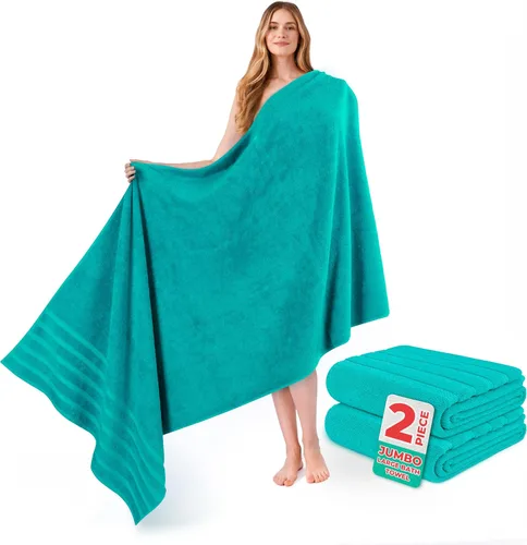 Miniatura 155 de American Soft Linen Toallas de baño jumbo grandes de 35 x 70 pulgadas, 600 GSM, 100% algodón, sábanas de baño turcas, toallas de baño de lujo