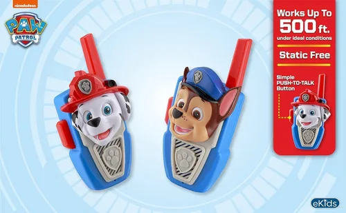 Miniatura 4 de eKids Walkie Talkies de juguete de la Patrulla Canina para niños, sin estática y con rango extendido para interiores y exteriores, juguetes