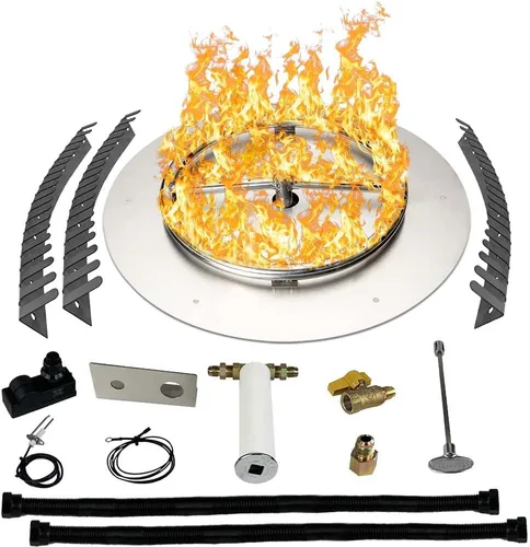 Miniatura 24 de Kit de quemador de acero inoxidable y anillo Pro con encendido por chispa para fogatas de gas natural, sartén de 36 pulgadas, anillo de quemador