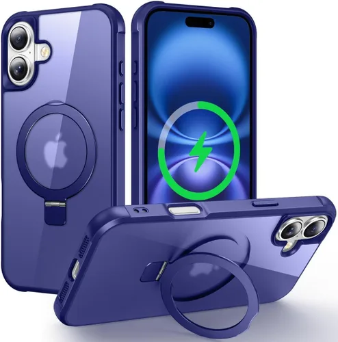 Miniatura 86 de CHAOFEnG Funda magnética compatible con iPhone 11 con soporte, prueba de caídas de grado militar, compatible con imán, anillo translúcido, parte