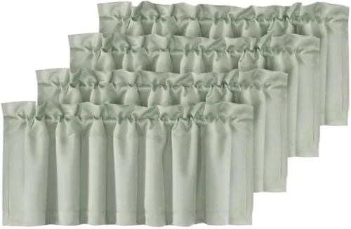Miniatura 45 de H.VERSAILTEX - Cenefa térmica para ventana con dobladillo para barra, para oscurecer las habitaciones; ideales para la cocina, 52” x 18” Gris paloma