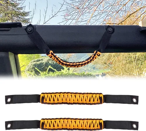 Miniatura 15 de Asas de agarre para barra antivuelco, mango de agarre de paracaídas para accesorios Ford Bronco 2021+, con diseño de bandera de EE. UU., paquete