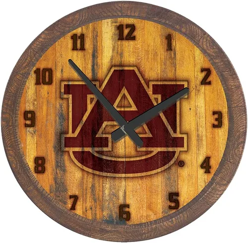 Miniatura 109 de The Fan-Brand NCAA Oklahoma Sooners: Reloj de pared con parte superior de barril de imitación para decoración de bar, decoración de fiesta