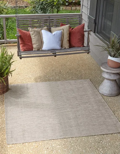 Miniatura 103 de Unique Loom Collection Alfombra de Área Plana Casual de Transición Sólida Jaspeada para Interiores/Exteriores (Pasillo 2' x 6' 1", Azul/Azul Marino)