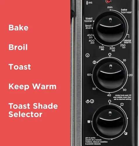 Miniatura 7 de Horno tostador a convección Black + Decker, 8 rebanadas, extra-amplio, para mesada, Acero inoxidable/Negro