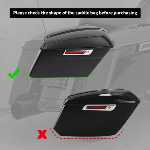 Miniatura 2 de XMT-MOTO Extensión de Bolsa de Sillín Estirada de 4 Pulgadas Compatible con Harley Touring FLT FLHT FLHTCU FLHRC Road King Road Glide Street Glide