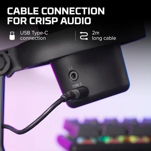 Miniatura 2 de HyperX DuoCast - Micrófono condensador USB RGB para PC, PS5, PS4, Mac, montaje de choque de bajo perfil, cardioide, omnidireccional, filtro pop