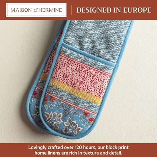 Miniatura 2 de Maison d' Hermine - Agarradera de 7 x 35 pulgadas, con bucle, 100 % algodón, resistente al calor, regalo, cocinar, hornear, parrilla, microondas