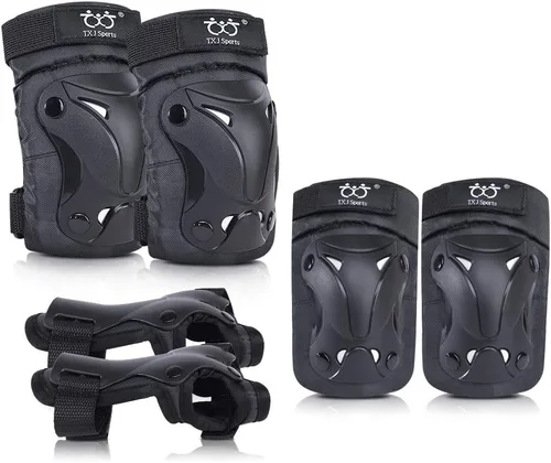 Rodilleras y coderas para niños y jóvenes con protectores de muñeca, equipo de protección para patinaje, patinaje, ciclismo, scooter y deportes