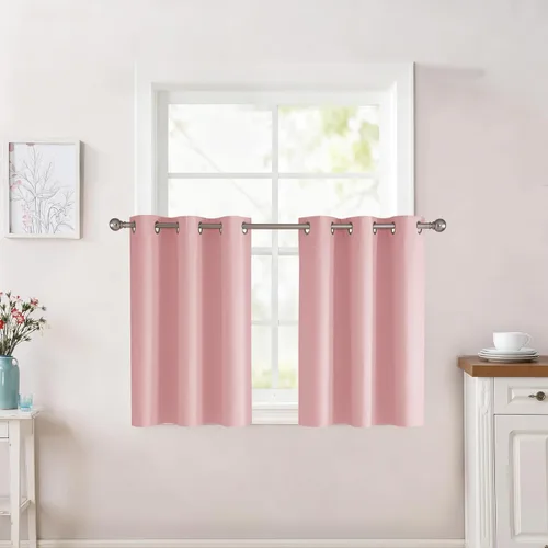 Miniatura 57 de RYB HOME Cortinas opacas de cocina de 36 pulgadas de largo, tratamiento de privacidad para ventanas pequeñas, aislamiento térmico, telón de fondo
