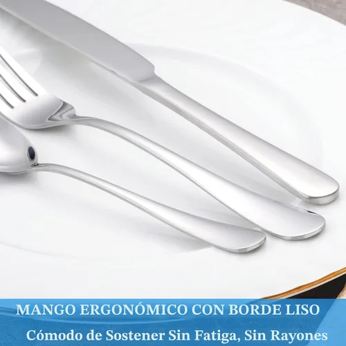 Miniatura 5 de Juego de cucharas de cena, 16 cucharadas de 7.3 pulgadas, cucharas de acero inoxidable de grado alimenticio de alta calidad, cuchara de metal