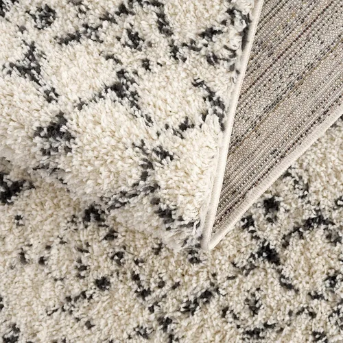 Miniatura 93 de Hauteloom, Duncans - Alfombra de estilo granja de pelo mullido para sala y dormitorio, con borlas - Beige, carbón, gris - 2 pies 7 pulgadas x 7 pies