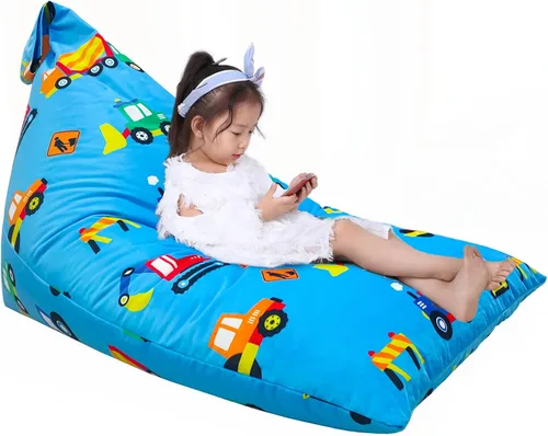 Miniatura 15 de Jorbest Puf de almacenamiento de animales de peluche para niños y adultos, puf de animales de peluche, asiento de lona de alta calidad, solo funda