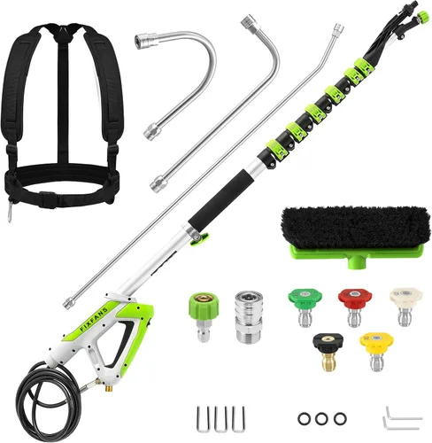 Miniatura 10 de FIXFANS - Varita para lavadora a presión de 45 grados, varita de extensión curvada de 15 pulgadas High Power Washer Extension Wand, 5 Spray