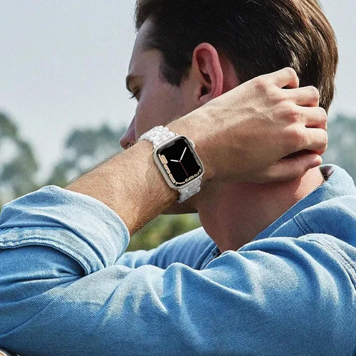 Miniatura 6 de Compatible con Apple Watch Band de 1.614 in, 1.575 in, 1.496 in o 1.929 in, 1.772 in, 1.732 in, 1.654 in, correa de repuesto de resina ligera Oval