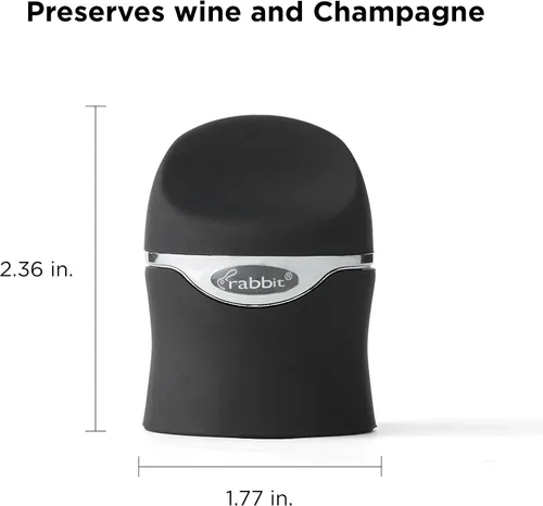 Miniatura 2 de Metrokane sellador de terciopelo para champán y vino, Negro