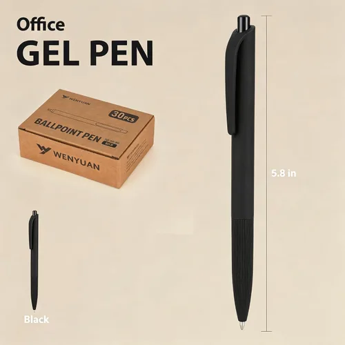 Miniatura 16 de WY WENYUAN Bolígrafos a granel, paquete de 30 bolígrafos negros de bola (punta media de 1.0 mm) - Bolígrafos de escritura suave sin manchas tipo