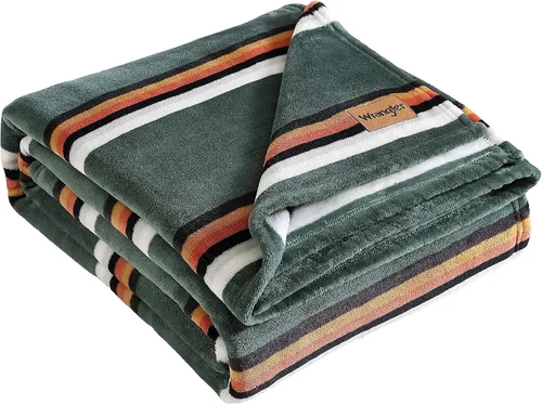 Miniatura 14 de Wrangler - Manta de tamaño individual, ropa de cama de forro polar de felpa súper suave y reversible, manta para sofá o cama (verde arena coyote)