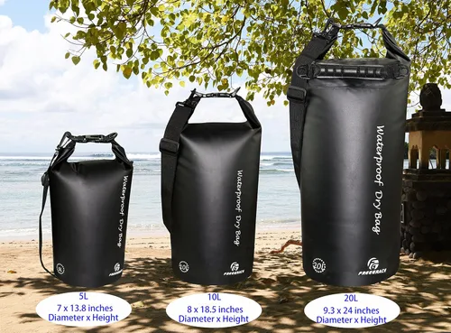 Miniatura 2 de Freegrace - Juego de 3 bolsas secas impermeables, bolsa seca con 2 cierres y correa de hombro desmontable; bolsa de cintura y funda para teléfono