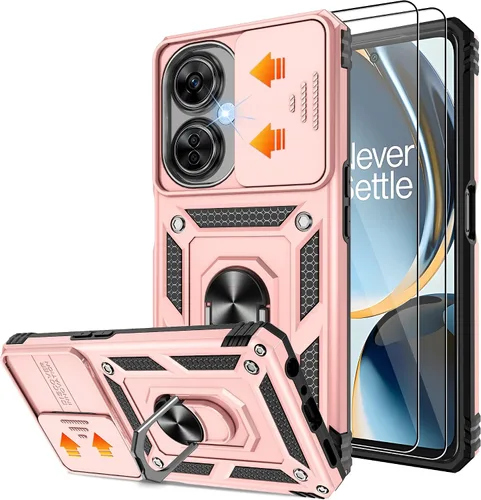Miniatura 12 de Gritup Funda compatible con OnePlus Nord N30 5G con cubierta deslizante para cámara y protector de pantalla (paquete de 2), soporte de anillo Negro