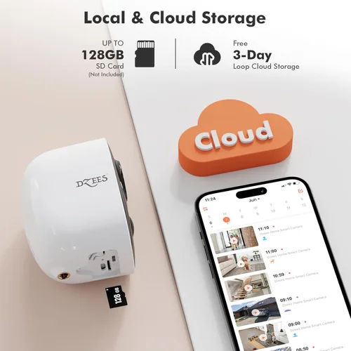 Miniatura 8 de Cámaras de seguridad Dzees inalámbricas para exteriores - Foco y sirena, cámaras WiFi de 2K 3MP de mejora para seguridad del hogar, detección