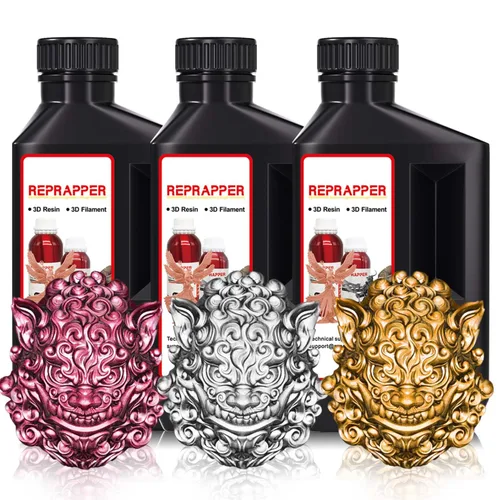 Miniatura 9 de RepRapper Resina para impresora 3D, 405nm Cambio de color de curado rápido UV, paquete de resina estándar de 1kg, resina de fotopolímero