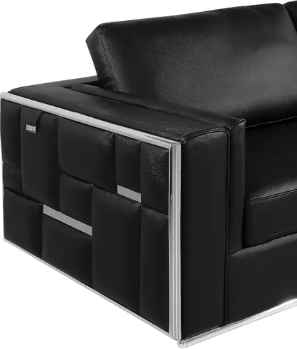 Miniatura 7 de Blackjack Furniture Catania - Moderno juego de sofá de cuero italiano de grano superior para sala de estar con marco de madera dura secada al horno