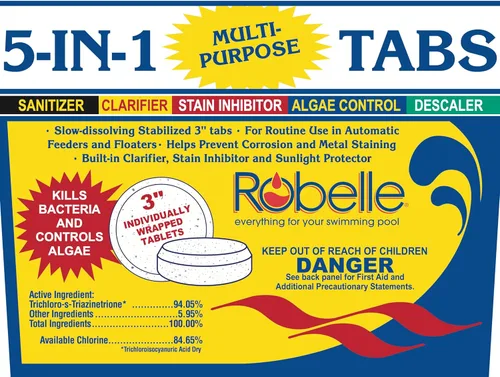 Miniatura 3 de Robelle tabletas de cloro multipropósito 5 en 1 de 3"., Blanco
