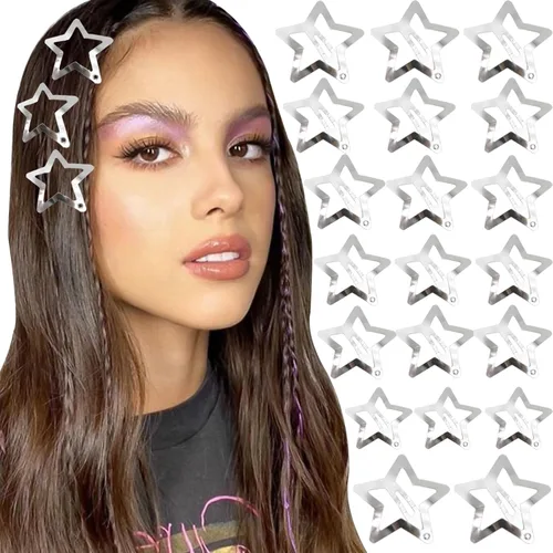 Miniatura 10 de NAISKA Pinzas para el cabello con diseño de estrella negra, antideslizantes, accesorios para niñas y mujeres (12 unidades)