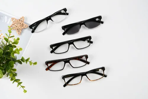 Miniatura 7 de Eyekepper Paquete de 5 lentes de lectura para hombre, incluye lentes de sol de lectura, lectores clásicos +1.50 5 Pares Mixtos