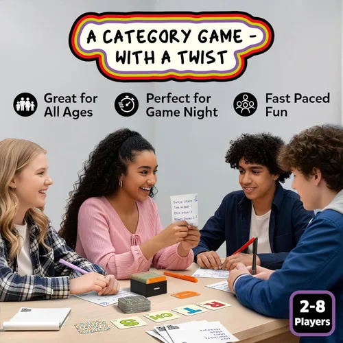 Miniatura 2 de Skillmatics Juego de mesa y cartas: juego de primera a 5, categoría con un toque, perfecto para fiestas, familia, noche de juegos, pensamiento