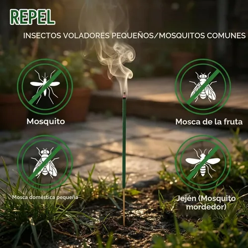 Miniatura 4 de KICKOUTOR® Repelente de Mosquitos para Patio Exterior 120 PCS Varillas de Incienso de Aceite de Citronela Natural Orgánico Barrera contra Mosquitos