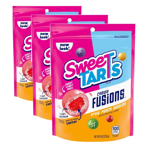 Miniatura 12 de SweeTARTS Caramelos Chewy Fusions, mezcla de ponche de frutas, dulce y agrio, 9 onzas