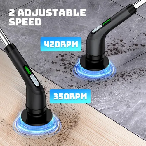 Miniatura 3 de Highyes Limpiador eléctrico giratorio, potente cepillo de limpieza de 2 velocidades, IPX7 impermeable con 7 cabezales de cepillo reutilizables