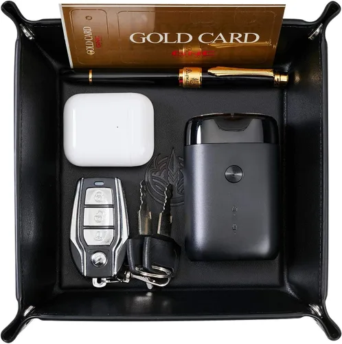 Miniatura 2 de Bandeja de valet para hombre, de piel sintética, bandeja de almacenamiento de piel sintética
