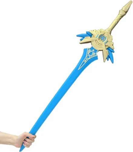 Miniatura 3 de damdos Espadas de cosplay de 40 pulgadas para Halloween, lápida de lobo, espada de hoja de cielo, espada Qing, regalo de cumpleaños (hoja de cielo)
