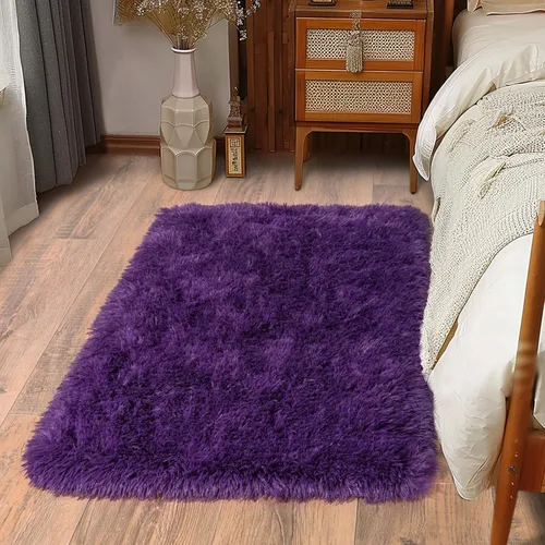 Miniatura 54 de Alfombras suaves para pasillos de dormitorio, nuevas, con parte inferior antideslizante mejorada, de 2 x 3, alfombra esponjosa y peluda verde