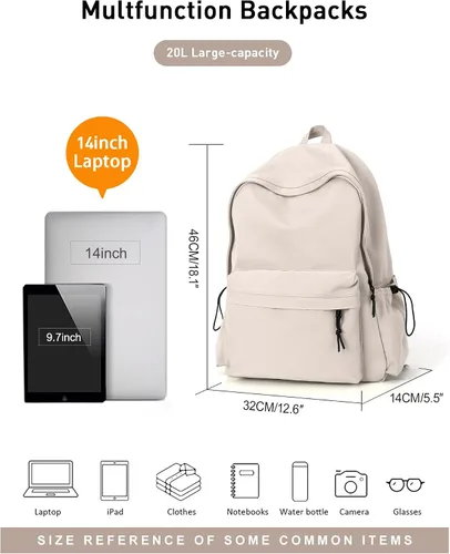 Miniatura 5 de BJLFS Mochila para mujer, Blanco, Mochilas Daypack
