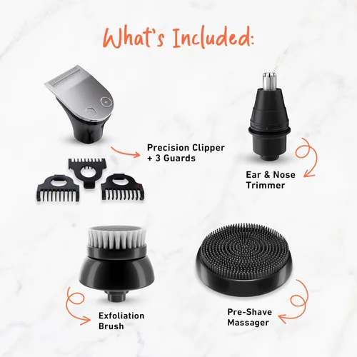 Miniatura 4 de Groomie Kit de cortapelos y aseo para hombre de 7 piezas, incluye cortaúñas de precisión, protectores de cortaúñas de 3-0.197-0.276 in, recortadores