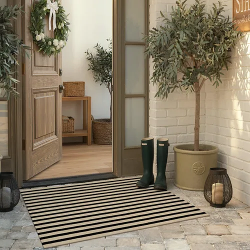 Miniatura 34 de KIMODE Alfombras para puerta delantera de 24"x35", alfombra reversible lavable para decorar el porche de una casa de campo, alfombras a rayas por