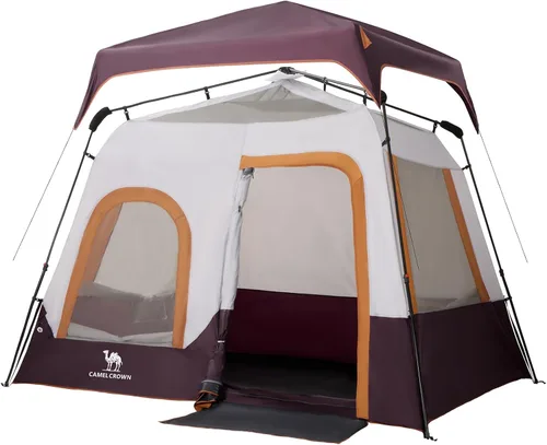 Miniatura 10 de CAMEL CROWN 4/6 Person Instant Cabin Tent, Pop Up Windproof Tents for Camping, 60-Second Setup Family Tent with Carry Bag for Outdoor Hiking Marrón