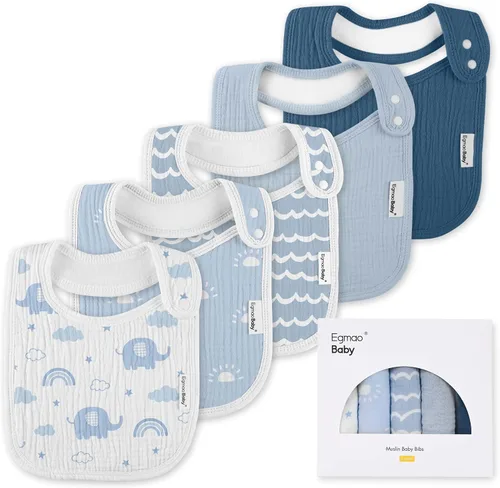 Miniatura 11 de Baberos de muselina para bebés niños y niñas, babero de muselina orgánica para bebé para babeo y dentición, baberos suaves de bandana para babeo