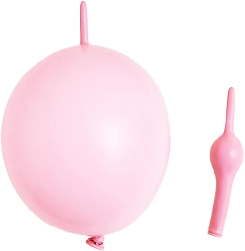 Miniatura 13 de Globos de eslabones de 10 pulgadas, 60 globos de eslabones de látex rosa bebé, 60 piezas para decoración de bodas, cumpleaños, Halloween, Navidad