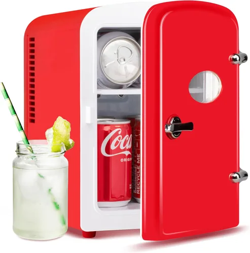 Miniatura 10 de HealSmart Mini refrigerador portátil, refrigeradores compactos enfriadores y calentadores de 4 litros 6 latas, con ventana de observación, 100%