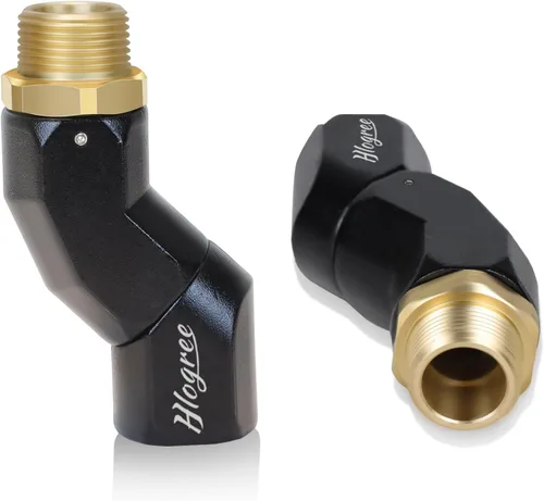 Conector de manguera de combustible giratorio 360 - Paquete de 2, 3/4 pulgadas NPT, giratorio multiplano para diésel y gasolina